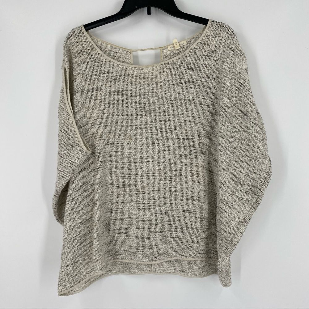 Eileen Fisher Women’s Bat Sleeve Round Neck Open Knit Sweater size M